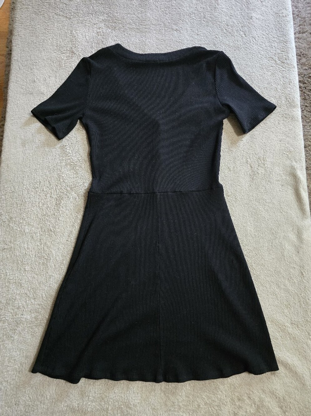 Reformation Cardinal Black Ribbed Mini Dress Size Large - Picture 7 of 11